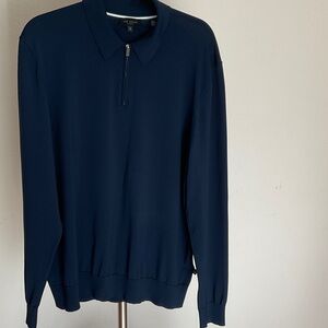 Ted Baker Men's Dark Blue Zip-Up Sweater